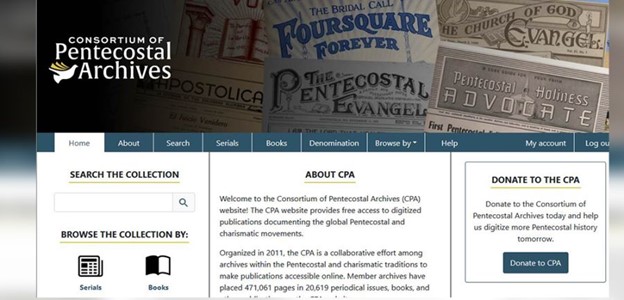 Consortium of Pentecostal Archives: Upgraded Website Launched