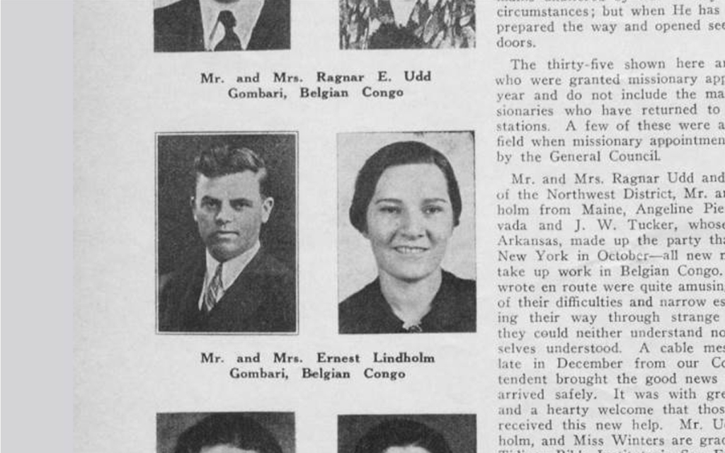 Ernest and Grace Lindholm: Pioneer Assemblies of God Missionaries to Congo